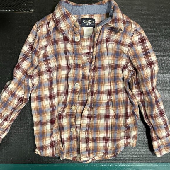 EUC Oshkosh Bgosh Rust Flannel Long-Sleeved Shirt (3T) - Picture 1 of 4